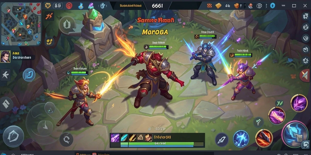 Tangkapan layar gameplay seru dalam 666I MOBA.