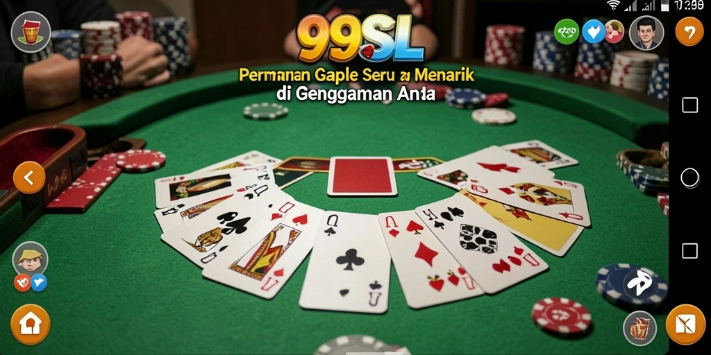 Tampilan gameplay Gaple seru di aplikasi 99SL.