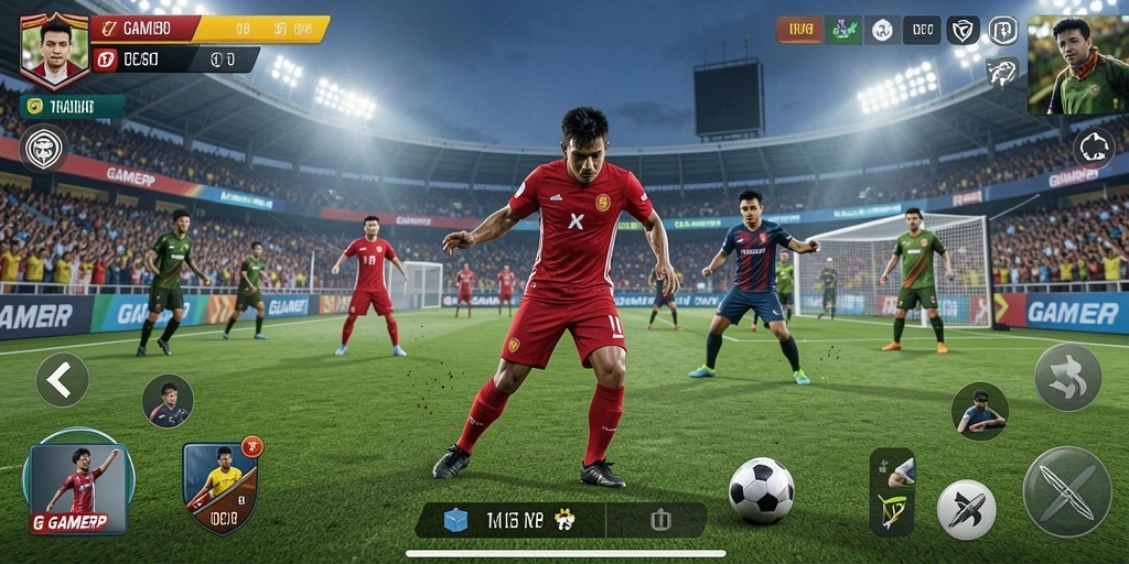 Tampilan gameplay yang seru dari GAMERP menunjukkan aksi di lapangan.