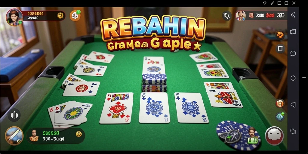 Tampilan gameplay menarik dalam permainan Gaple REBAHIN.
