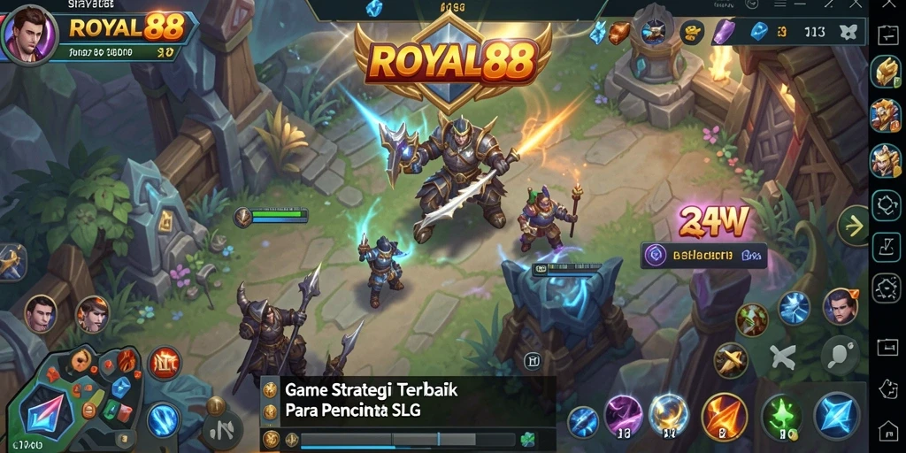 Screenshot gameplay ROYAL88 yang menampilkan pertempuran strategis yang mendebarkan.