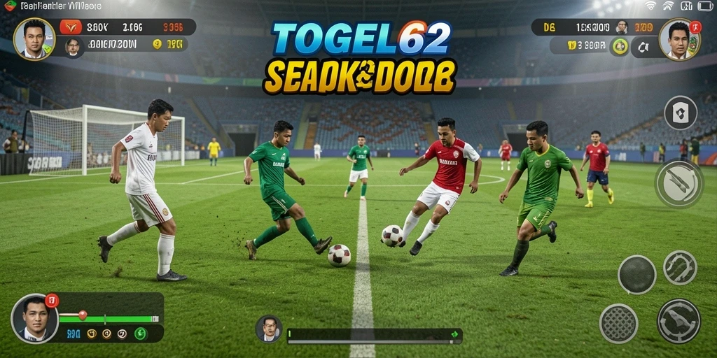 Tangkapan layar utama TOGEL62 menampilkan aksi seru permainan sepak bola.