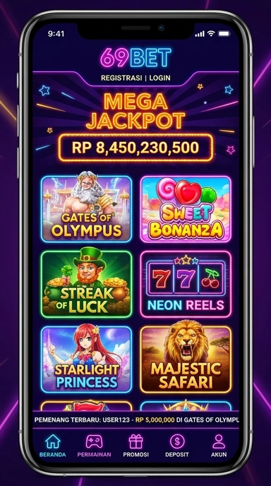 Screenshot aplikasi 69bet yang menunjukkan berbagai pilihan permainan.